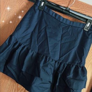 J. Crew Navy Blue Ruffle Mini Skirt Sz. 8